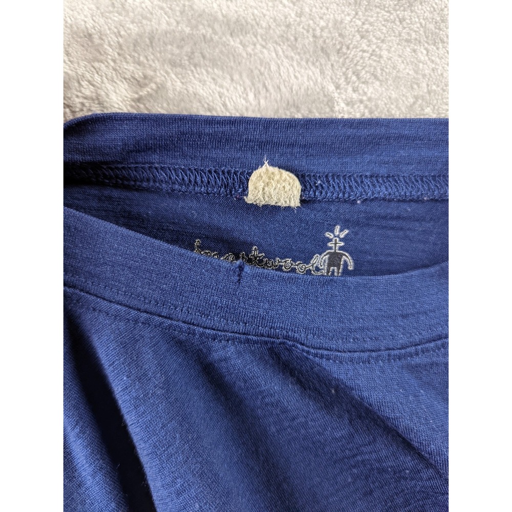 Smartwool Shirt Mens Large Blue Merino Wool Base Layer Long Sleeve Casual READ - Picture 3 of 13
